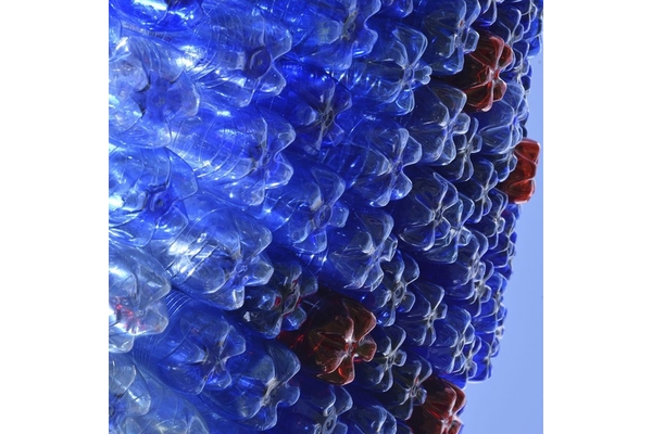 Image Blue plastic bottles.